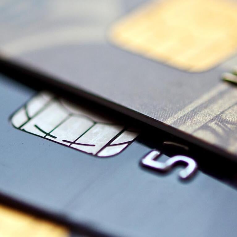 Metal credit cards close-up