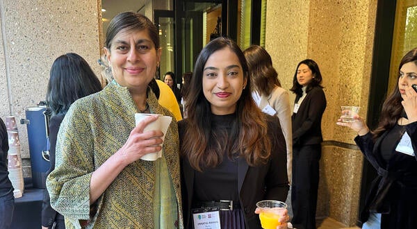 Jinnatul Raihan with Radhika Shah at the WiDS conference