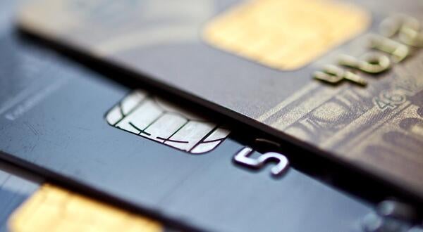 Metal credit cards close-up