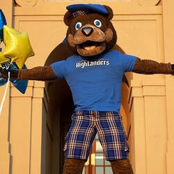 Scotty in front of Anderson Hall