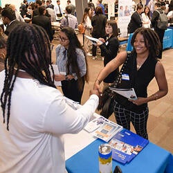 Student Shaking Hands at Career Fair