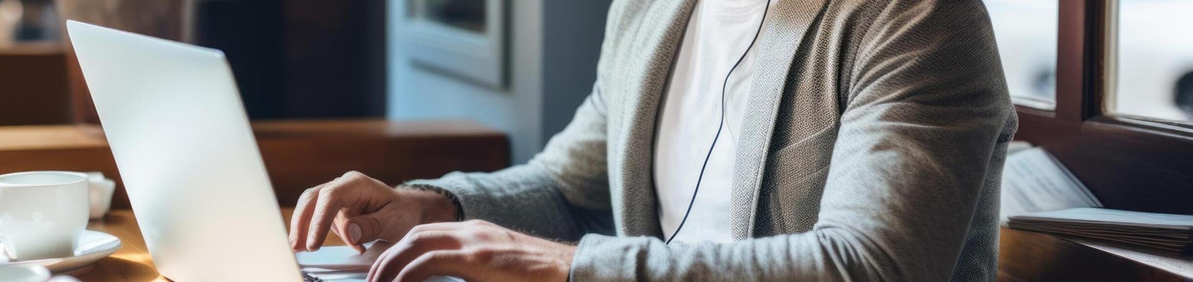 Businessman with laptop