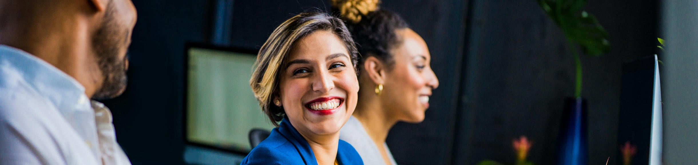 3 Students, smiling