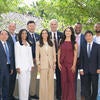 Chancellor S. Jack Hu, Mickey McGuire, Anita Alamshaw, Michael Xu, Jordana Katcher, James Merino, Undergraduate Shayla Michel, Damon Richardson, Dean Yunzeng Wang, and MBA student Rhowen Raju