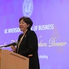 Deans Advisory Board Chair Ching Liu speaking at the Executive Fellows Installation Dinner