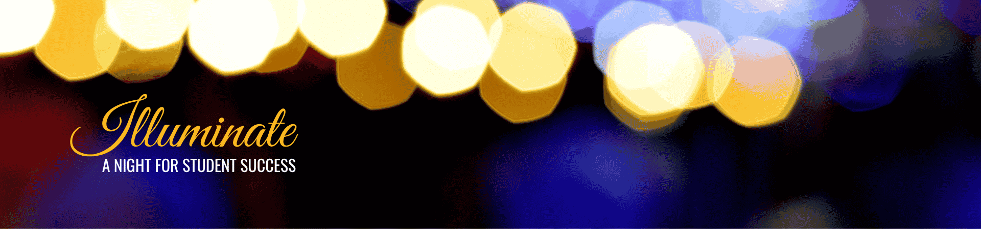 Illuminate 2026 web banner with bokeh lights on dark background