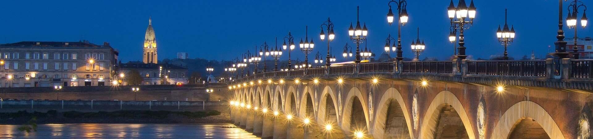 Bridge in Paris, France, at night