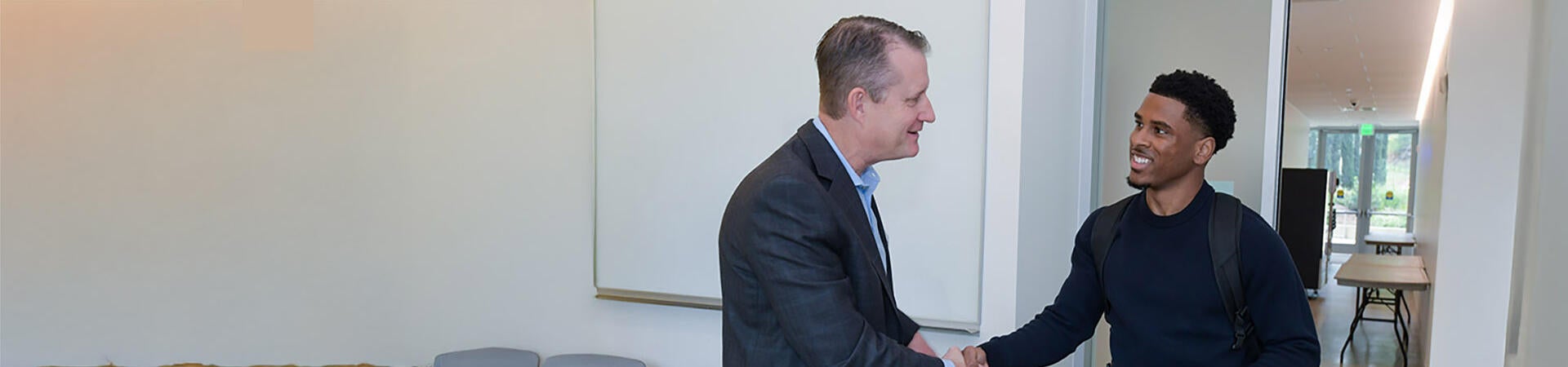 Andrew Pramschufer ’98 and Ben Gonzalez ’21 MBA led a session on Managing Up for Success