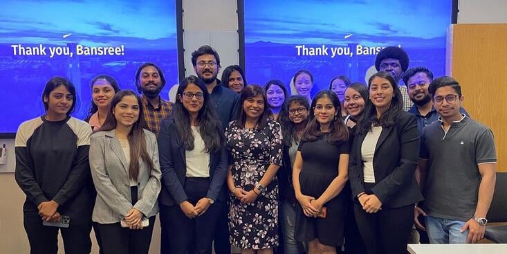 Bansree Parikh at a Women in Business Speaker Series event in 2022