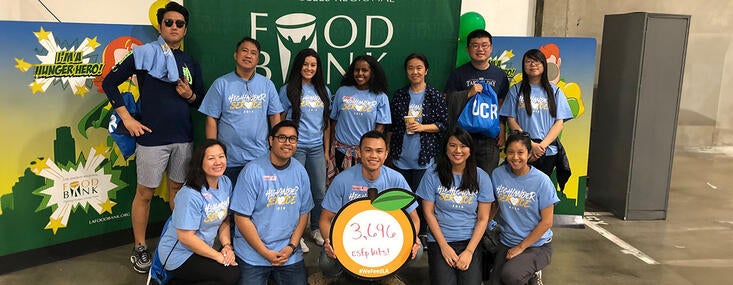 Michael Saldana volunteering with UCR Los Angeles Alumni